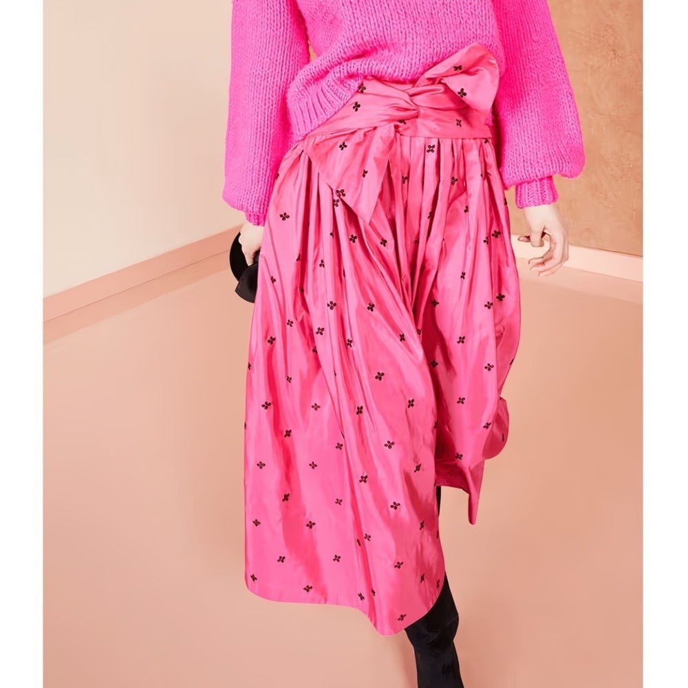 NWT Ulla Johnson Midi Silk-Blend Floral Aglae Skirt